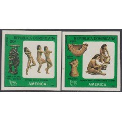 Upaep 1989 1061/62 Dominicana Sin dentar Imperforated Upaep 1989 1061/62 Dominicana Sin dentar Imperforated
