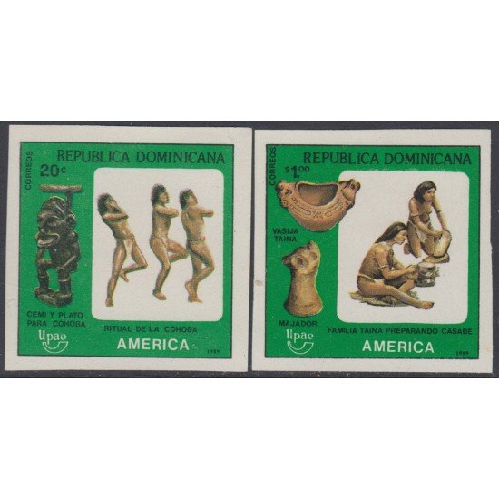 Upaep 1989 1061/62 Dominicana Sin dentar Imperforated Upaep 1989 1061/62 Dominicana Sin dentar Imperforated