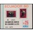 Ecuador Hojita block 47 1980 Cien años del ingreso del Ecuador a la UPU MNH