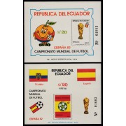Ecuador Hojita Block 54/55 1981 Campeonato Mundial de Futbol Football MNH
