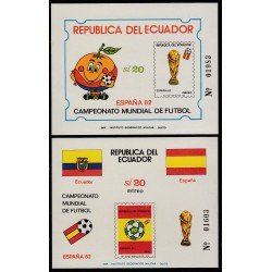 Ecuador Hojita Block 54/55 1981 Campeonato Mundial de Futbol Football MNH Ecuador Hojita Block 54/55 1981 Campeonato Mundial de Futbol Football MNH