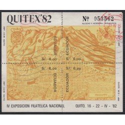 Ecuador Hojita Block 58 1982 IV Exposición filatelica Nacional Usado Ecuador Hojita Block 58 1982 IV Exposición filatelica Nacional Usado