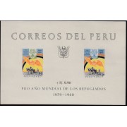 Perú Hojita block 3 1960 Pro Año Mundial de los Refugiados MNH