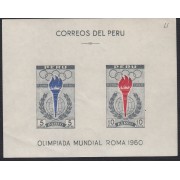 Perú Hojita block 4 1961 Olimpiada Mundial Roma MNH