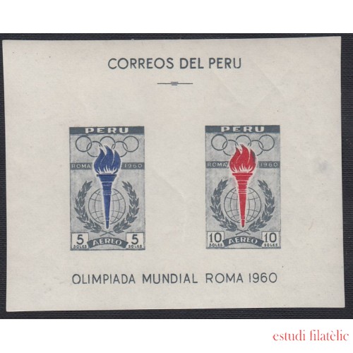 Perú Hojita block 4 1961 Olimpiada Mundial Roma MH