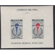 Perú Hojita block 4 1961 Olimpiada Mundial Roma