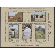 Perú Hojita block 8 1970 Machu Picchu Titicaca Puruchuco MNH