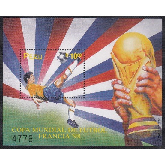 Perú HB-12 1998 Copa mundial de futbol Francia football 98 MNH