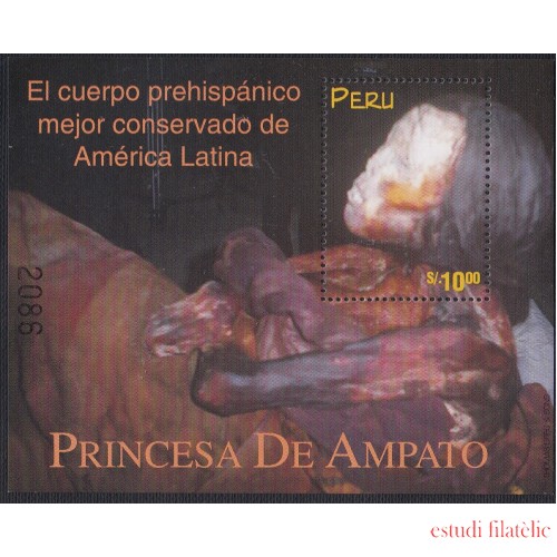 Perú Hojita block 14 1998 Princesa de Ampato MNH