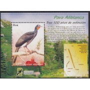 Perú Hojita block 29 2005  Pava Aliblanca fauna bird MNH