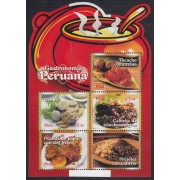 Perú Hojita block 53 2009 Gastronomía peruana Ocopa Tacacho frijoles MNH