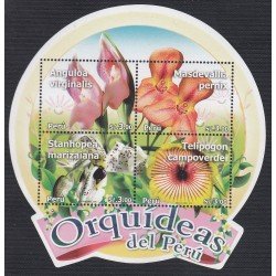 Perú Hojita block 58 2010 Orquídeas del Perú flor flora flower orchid MNH Perú Hojita block 58 2010 Orquídeas del Perú flor flora flower orchid MNH