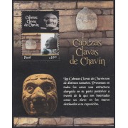 Perú Hojita block 61 2010 Cabezas Clavas De Chavín MNH