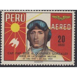 Perú 505 1969 Cap. Fap. José A Quiñones González aviación MNH Perú 505 1969 Cap. Fap. José A Quiñones González aviación MNH