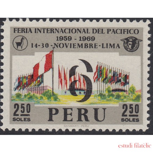 Perú 507 1969 Feria Internacional del Pacífico bandera flag MNH