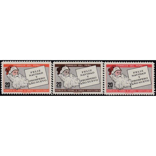 Perú 510/12 1969 Feliz Navidad Papa Noel MH Perú 510/12 1969 Feliz Navidad Papa Noel MH