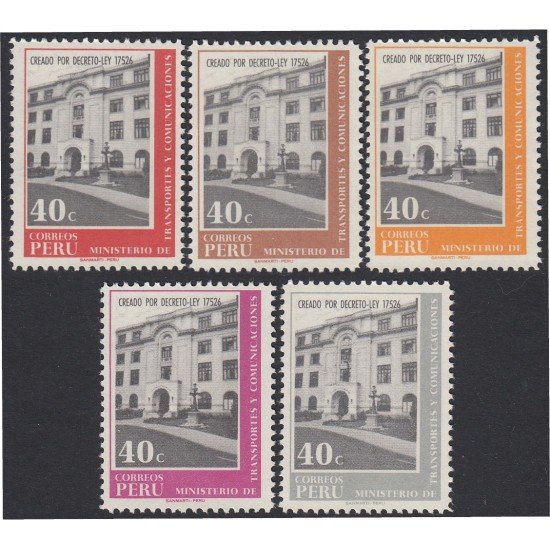 Perú 513/17 1970 Ministerio de transporte y comunicaciones MNH Perú 513/17 1970 Ministerio de transporte y comunicaciones MNH