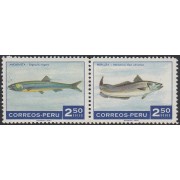 Perú 518/19 1970 Peces Anchoveta Merluza fish  MNH