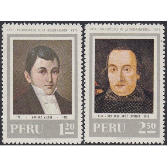 Perú 534/35 1971 Mariano Melgar José Baquijano y Carrillo MH Perú 534/35 1971 Mariano Melgar José Baquijano y Carrillo MH