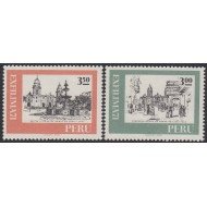Perú 544/45 1971 Exposición Filatélica Plaza de Armas MNH
