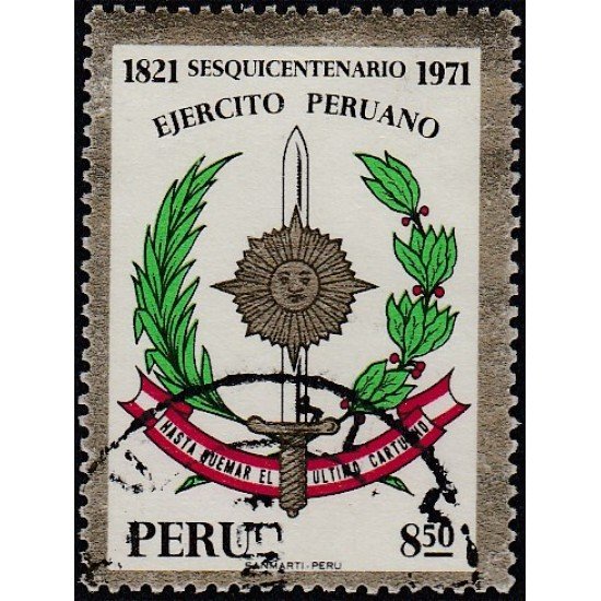 Perú 548 1971 Sesquicentenario Ejército Peruano Usado Perú 548 1971 Sesquicentenario Ejército Peruano Usado