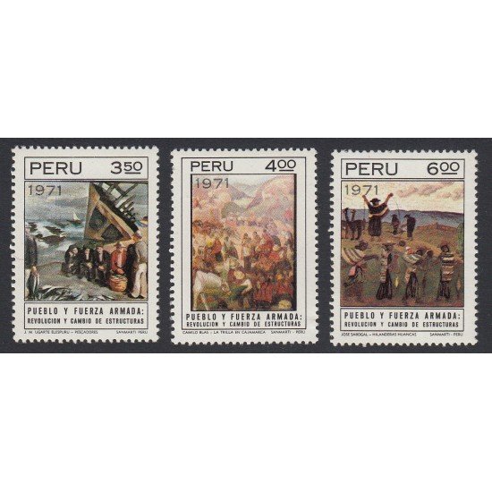 Perú 557/59 1972 Revolución y cambio de estructuras MNH Perú 557/59 1972 Revolución y cambio de estructuras MNH
