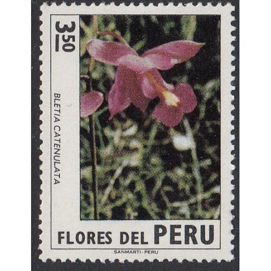 Perú 583 1972 Flores Bletia Catenulata MNH Perú 583 1972 Flores Bletia Catenulata MNH