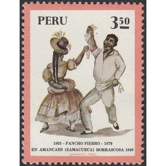 Perú 594 1973 En Zamacueca borrascosa Pancho Fierro MH Perú 594 1973 En Zamacueca borrascosa Pancho Fierro MH