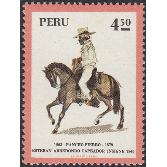 Perú 595 1973 Esteban Arredondo Capeador Pancho Fierro MH Perú 595 1973 Esteban Arredondo Capeador Pancho Fierro MH