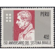 Perú 616 1976 150 Aniversario del sistema Braille MNH
