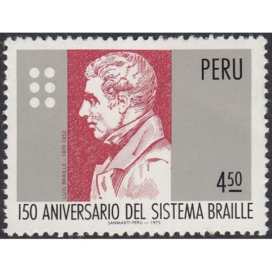 Perú 616 1976 150 Aniversario del sistema Braille MH Perú 616 1976 150 Aniversario del sistema Braille MH