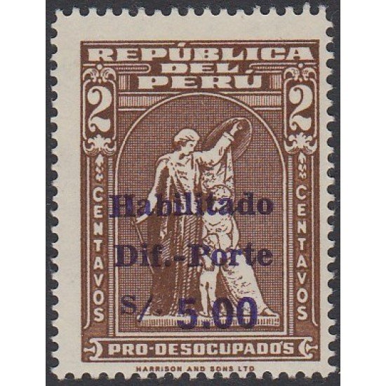 Perú 633C 1978 Timbre de 1961 MNH Perú 633C 1978 Timbre de 1961 MNH