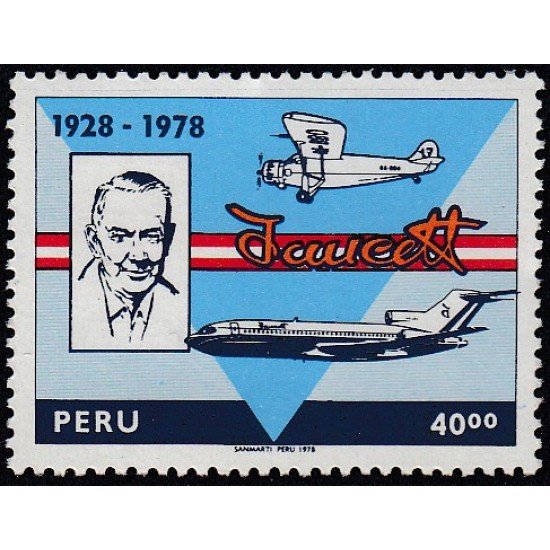 Perú 634 1978 50 Aniversario de la Aviación Faucett MNH Perú 634 1978 50 Aniversario de la Aviación Faucett MNH