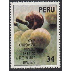 Perú 662 1979 XXXIV Campeonato mundial de billar a tres bandas Lima MNH Perú 662 1979 XXXIV Campeonato mundial de billar a tres bandas Lima MNH