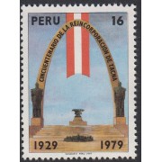 Perú 664 1979 Cincuentenario de la reincorporación de Tacna MNH