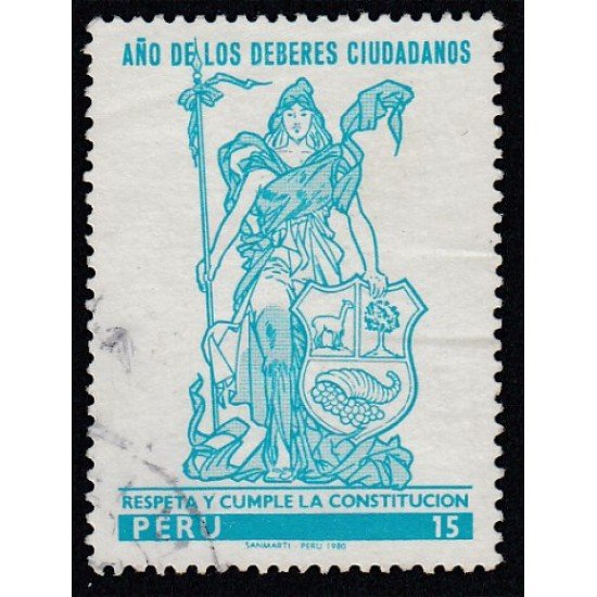 Perú 678 1980 Año de los deberes ciudadanos Usado Perú 678 1980 Año de los deberes ciudadanos Usado