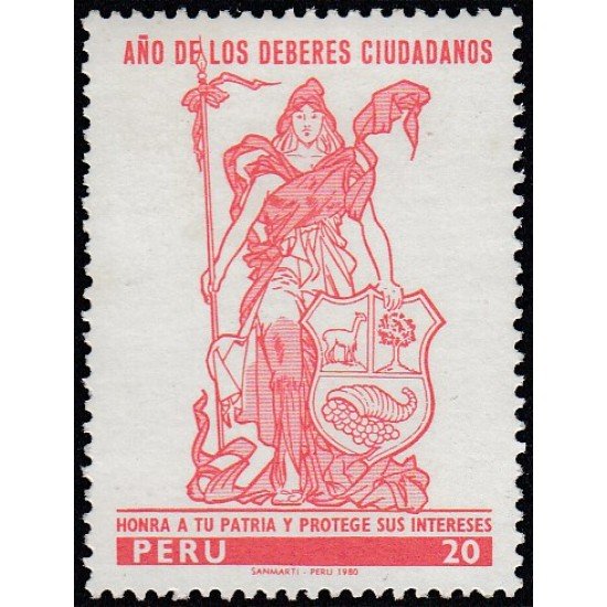 Perú 679 1980 Año de los deberes ciudadanos MNH Perú 679 1980 Año de los deberes ciudadanos MNH