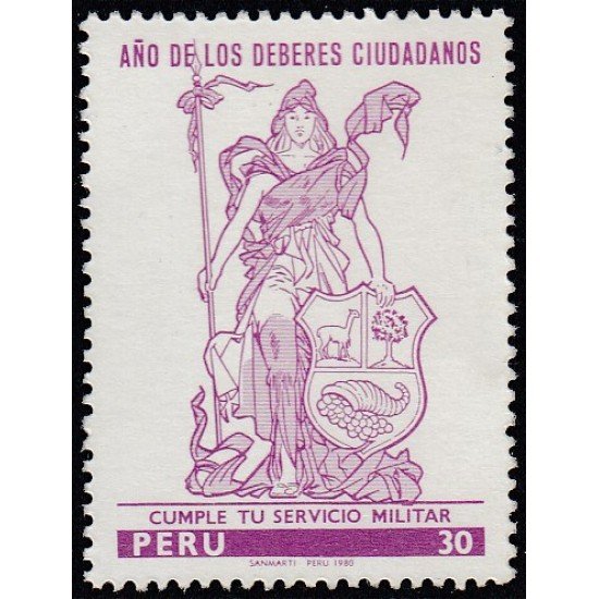 Perú 681 1980 Año de los deberes ciudadanos MNH Perú 681 1980 Año de los deberes ciudadanos MNH