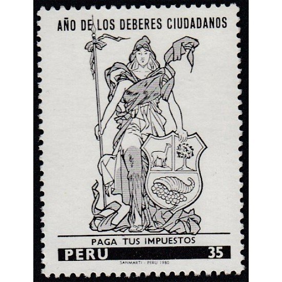 Perú 682 1980 Año de los deberes ciudadanos MNH Perú 682 1980 Año de los deberes ciudadanos MNH