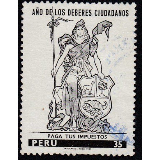 Perú 682 1980 Año de los deberes ciudadanos Usado Perú 682 1980 Año de los deberes ciudadanos Usado