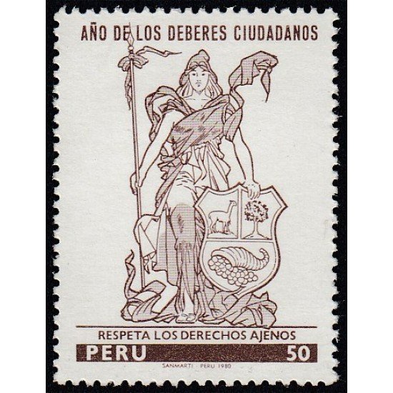 Perú 684 1980 Año de los deberes ciudadanos MNH Perú 684 1980 Año de los deberes ciudadanos MNH