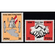 Perú 686/87 1980 Firme y feliz por la unión MNH