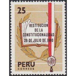 Perú 693 1981 Restitución de la Constitucionalidad MNH Perú 693 1981 Restitución de la Constitucionalidad MNH