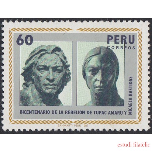 Perú 694 1981 Bicentenario de la Rebelión de Tupac Amaru y Micaela Bastidas MNH