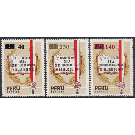 Perú 700/02 1981 Restitución de la Constitucionalidad MNH Perú 700/02 1981 Restitución de la Constitucionalidad MNH