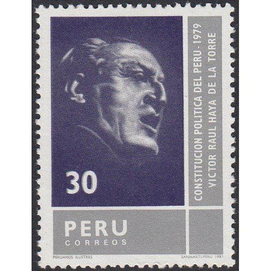 Perú 704 1981 Victor Raúl Haya de la Torre MNH Perú 704 1981 Victor Raúl Haya de la Torre MNH