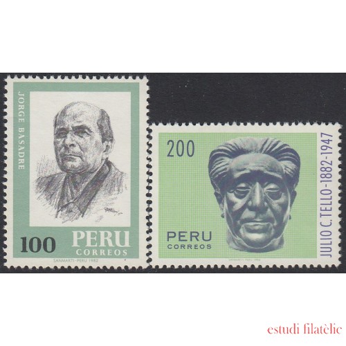 Perú 730/31 1982 Jorge Basadre Julio C. Tello MNH