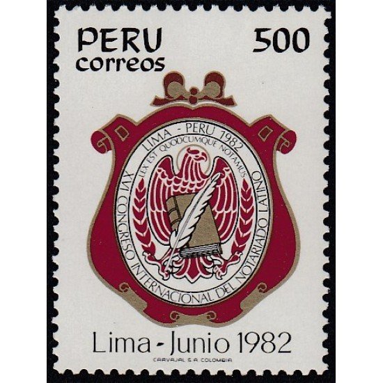 Perú 736 1982 XVI Congreso internacional del Notariado Latino MNH Perú 736 1982 XVI Congreso internacional del Notariado Latino MNH
