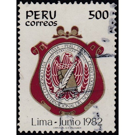 Perú 736 1982 XVI Congreso internacional del Notariado Latino Usado Perú 736 1982 XVI Congreso internacional del Notariado Latino Usado