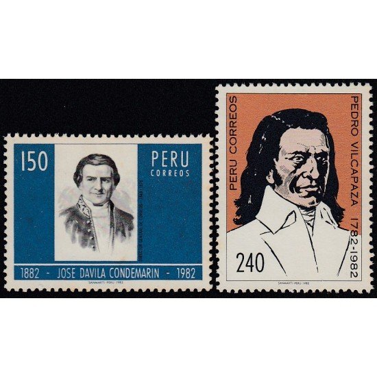 Perú 738/39 1982 José Dávila Condemarin Pedro Vilcapaza MNH Perú 738/39 1982 José Dávila Condemarin Pedro Vilcapaza MNH